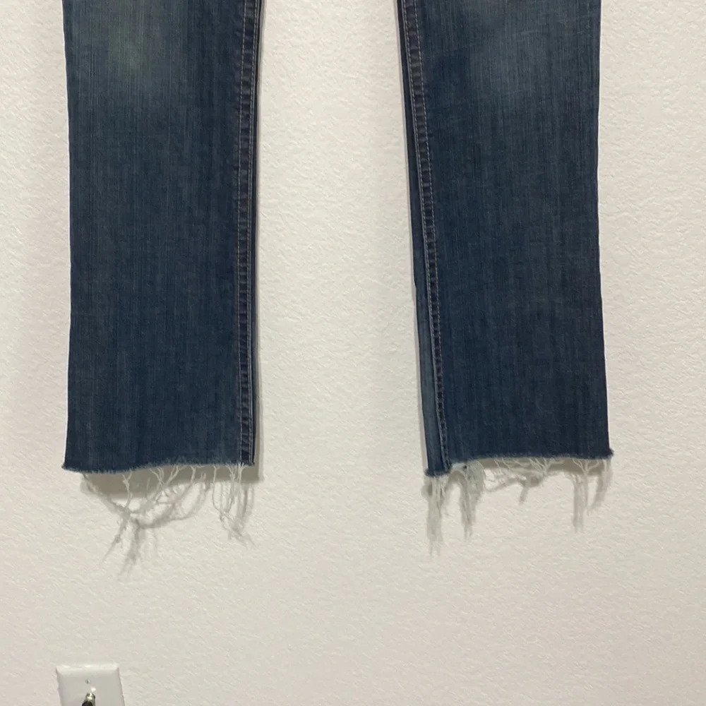 1921 Denim Women's Blue Surplus Bootcut Raw Hem Jeans Size 28/34 - Picture 3 of 12